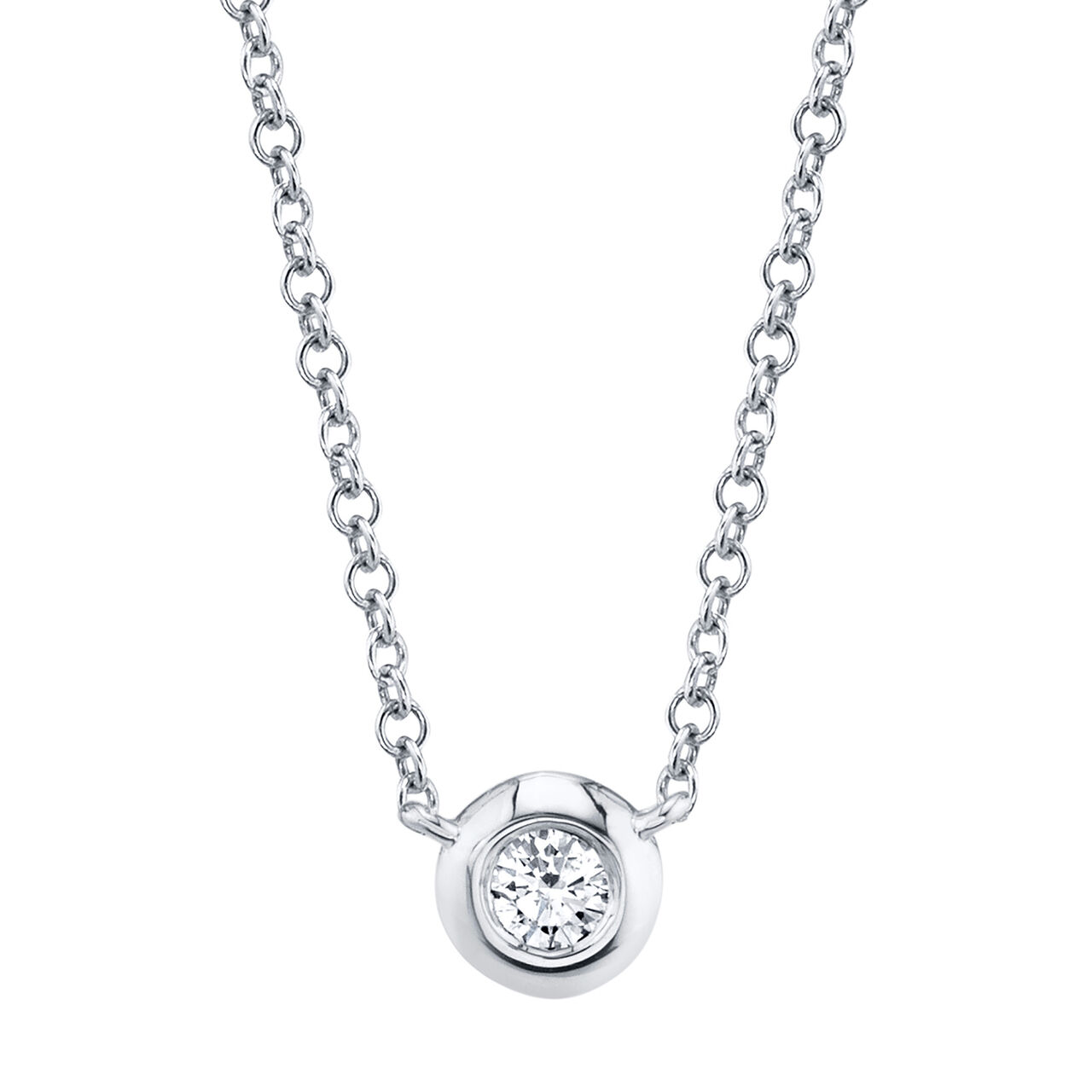Shy Creation Bezel by The Inch White Gold and Diamond Pendant SC55012537 image number 0
